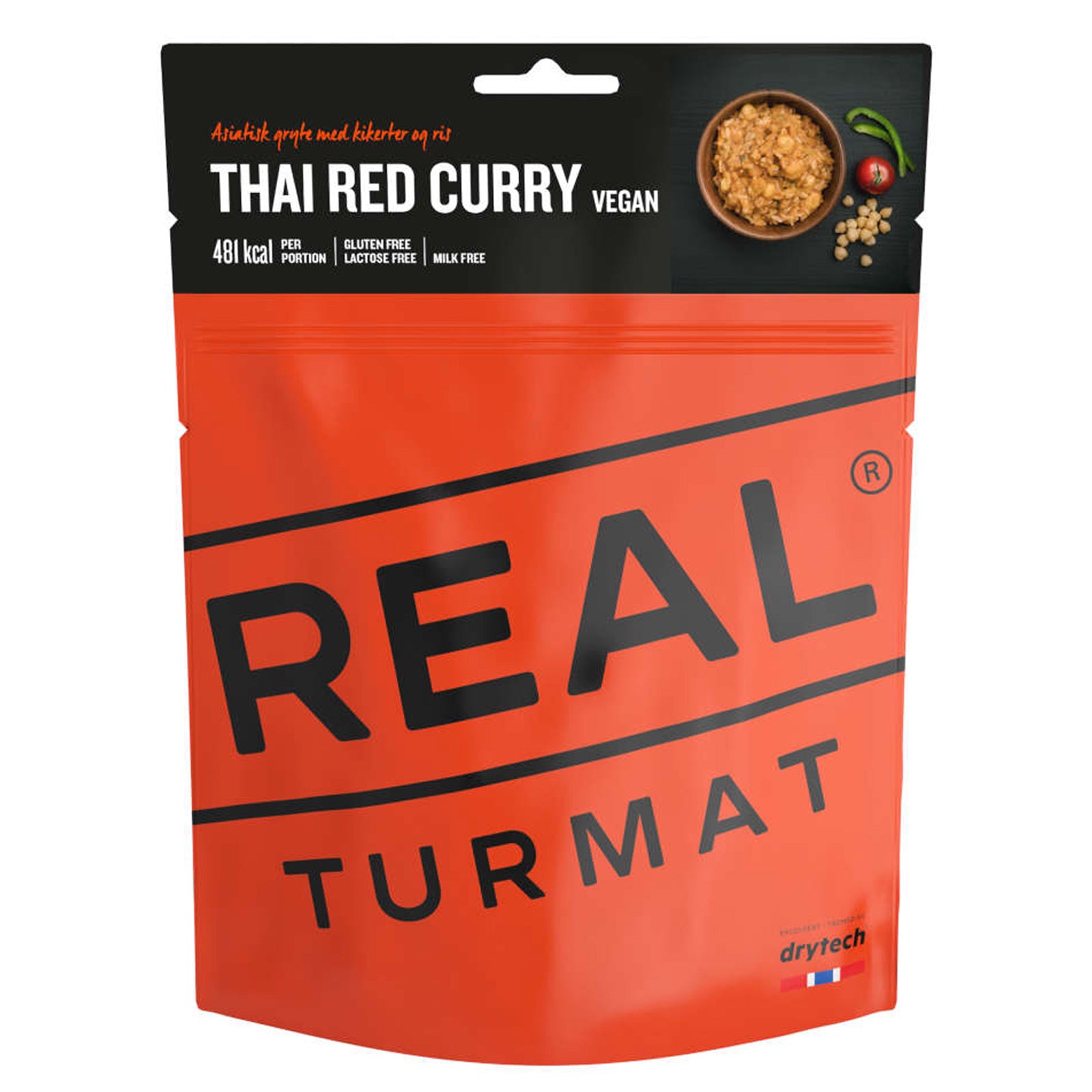 REAL TURMAT Thai Curry Rot Trekking Mahlzeit Outdoor Essen Ration Nahrung Vegan