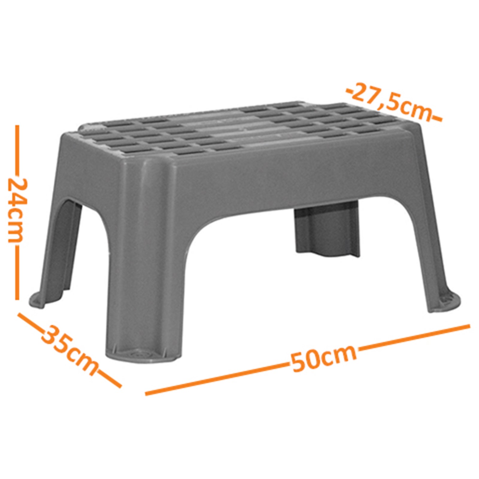 BO-CAMP Kunststof opstapje voor campers en caravans, ladder, opstapje, krukje, camping, 150 kg
