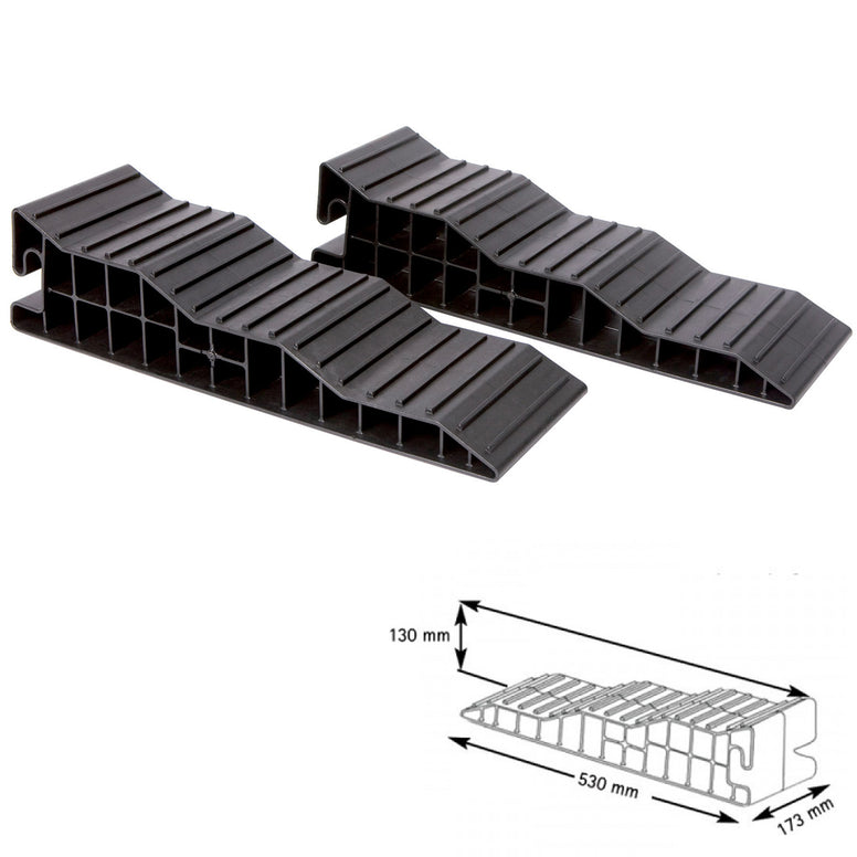 FROLI Stufenkeil 2er Set +Tasche Wohnmobil Auffahr Ausgleichs Keil Rampe Caravan