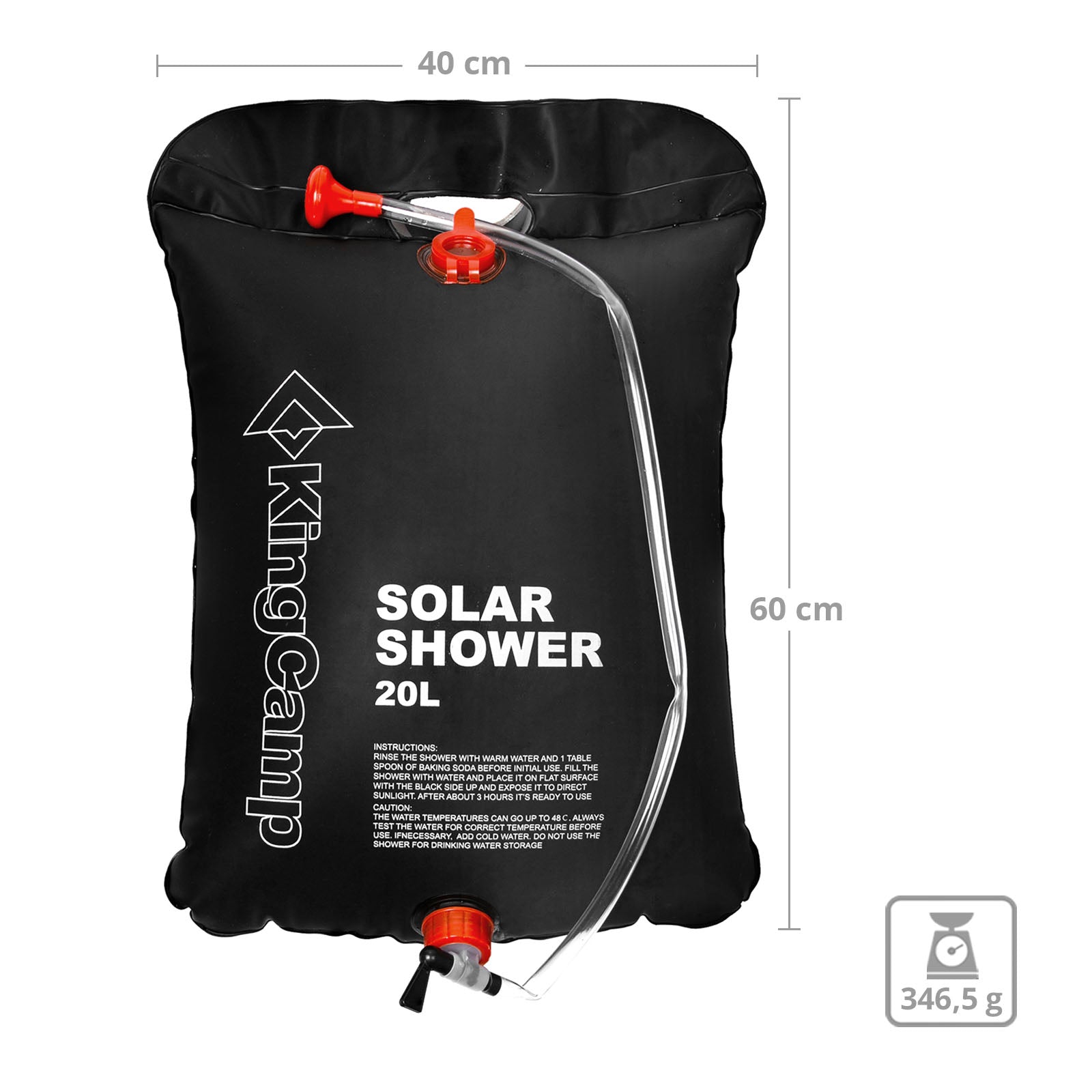KINGCAMP 20 L Solardusche Camping Outdoor Garten Reise Dusche Solar Shower