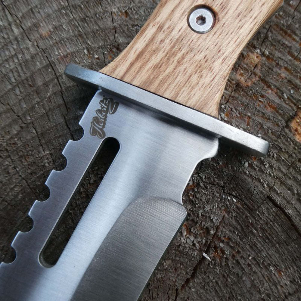 HERBERTZ Bowie Messer Gürtelmesser Camping Outdoor Jagdmesser Zebrano Holz