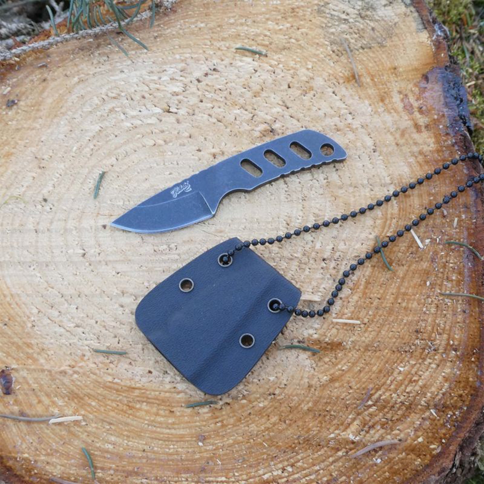 HERBERTZ Couteau de cou Stonewashed Mini Couteau de cou Couteau de poche Couteau d'extérieur