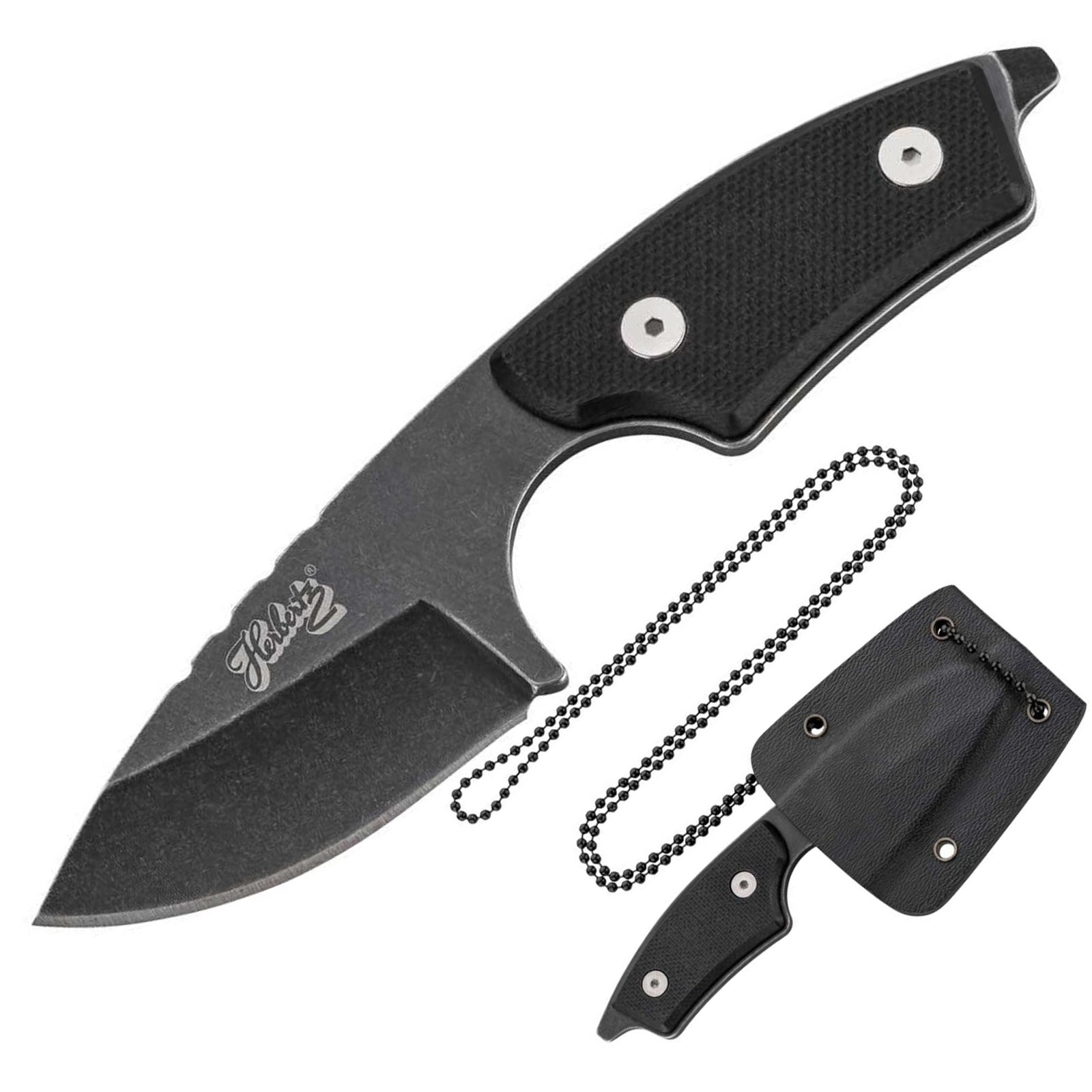 HERBERTZ Neck Knife G10 Mini Messer Halsmesser Fingermesser Full Tang Outdoor