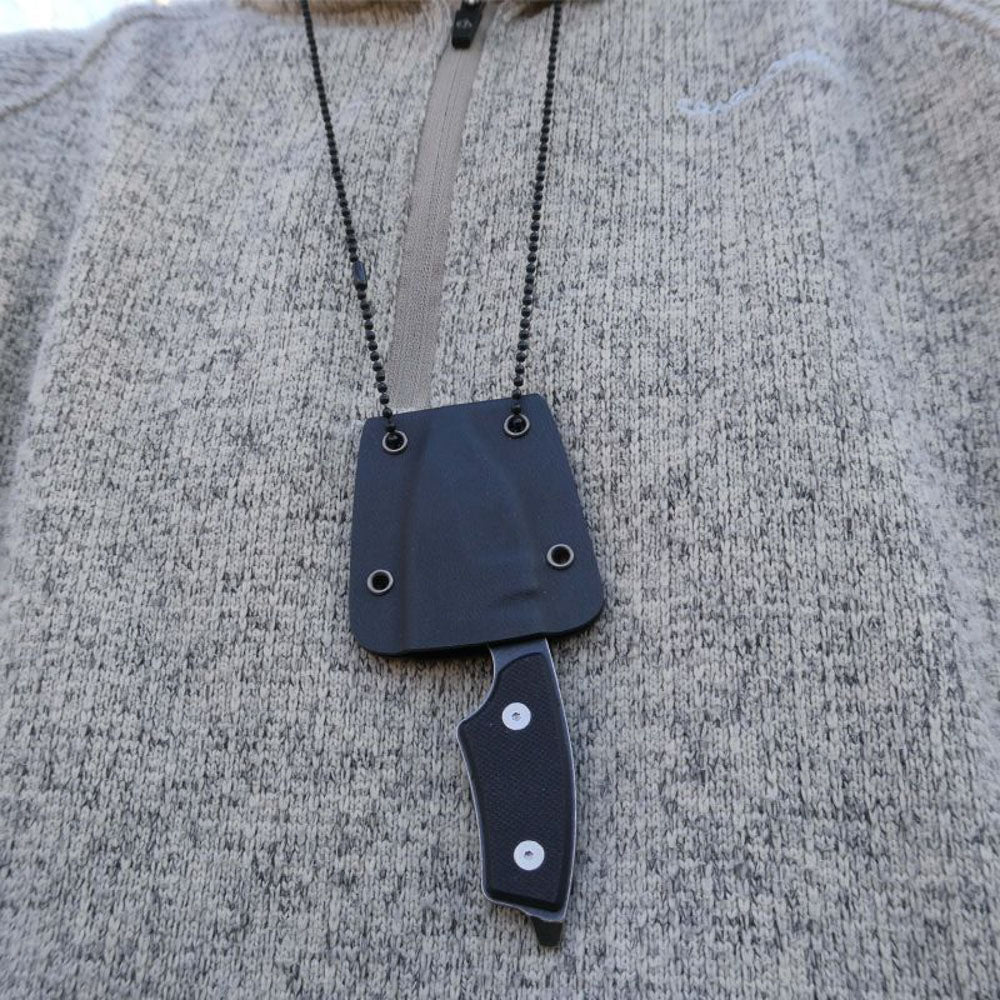 HERBERTZ Couteau de cou G10 Mini Couteau de cou Couteau de poche à pleine soie pour les activités de plein air