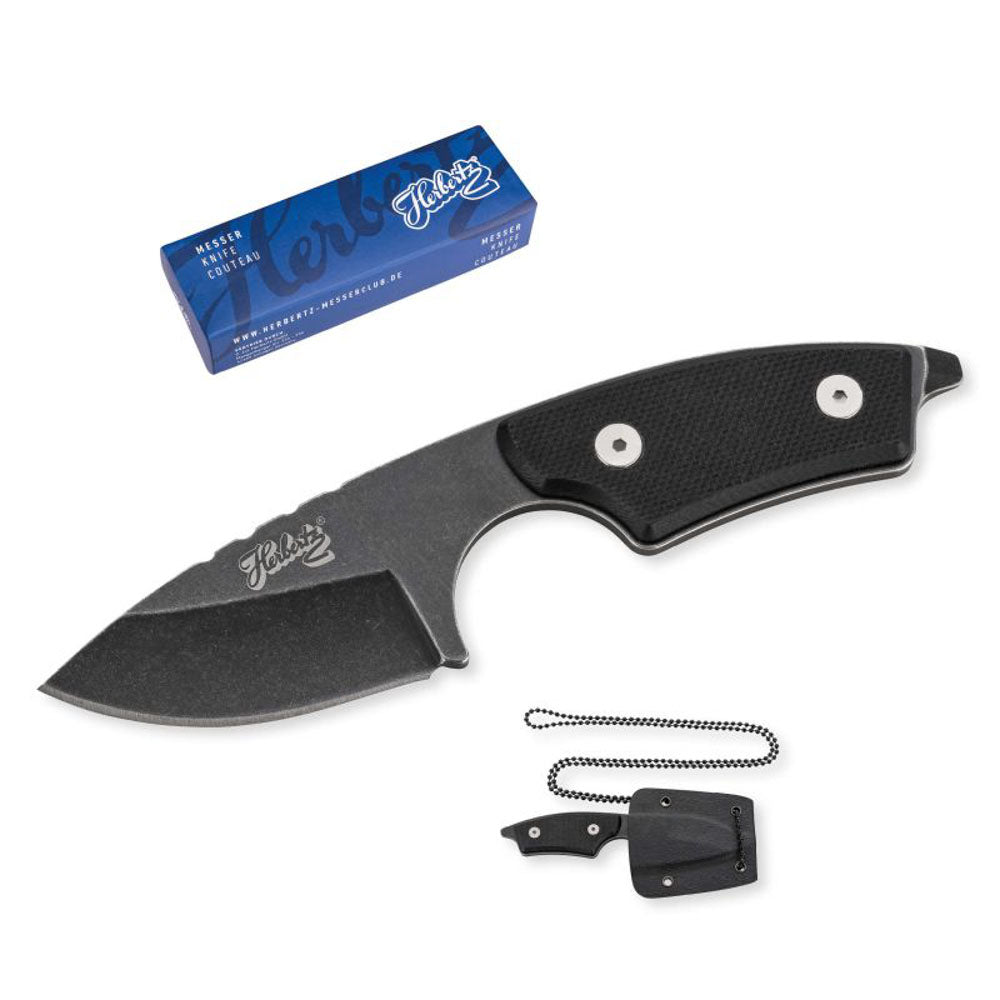 HERBERTZ Neck Knife G10 Mini Messer Halsmesser Fingermesser Full Tang Outdoor