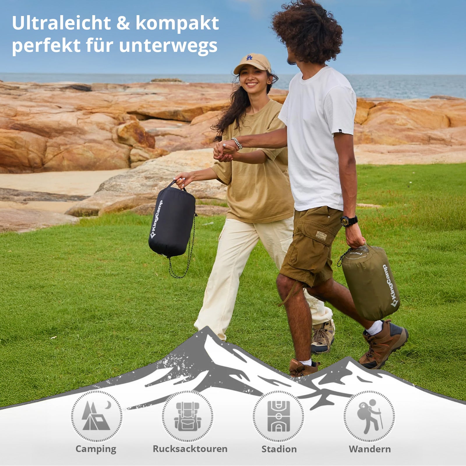 KINGCAMP Regen Poncho Comfy Camping Isolierung Kapuze Decke Warm Gefüttert