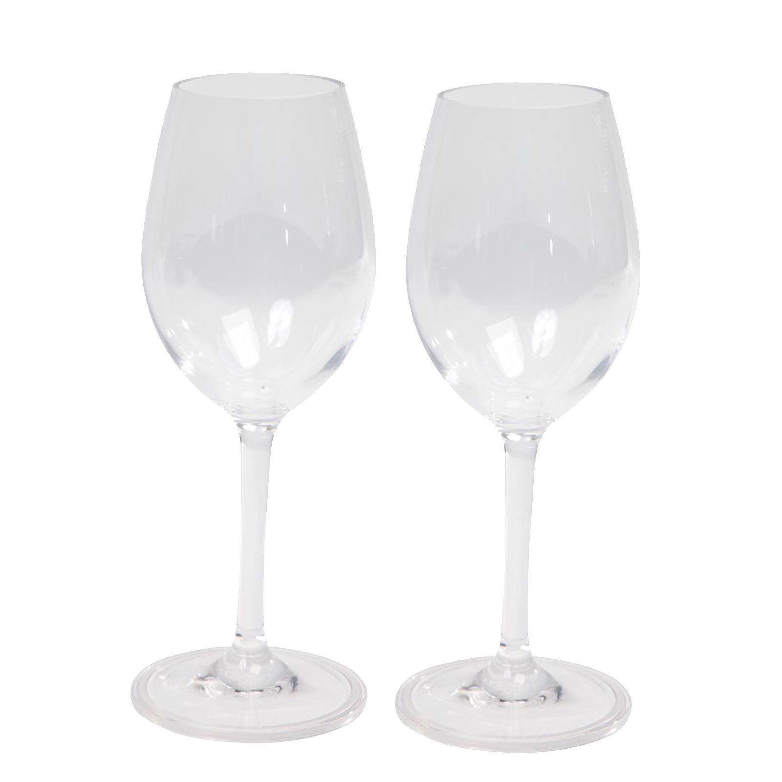 BO-CAMP White Wine Glasses Set of 2 - Polycarbonate Camping Glass - Dishwasher Safe