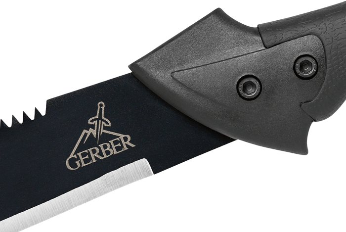 GERBER Machete Gator Jr - Bowie Bush Knife Work Machete Chopping Knife + Saw Axe