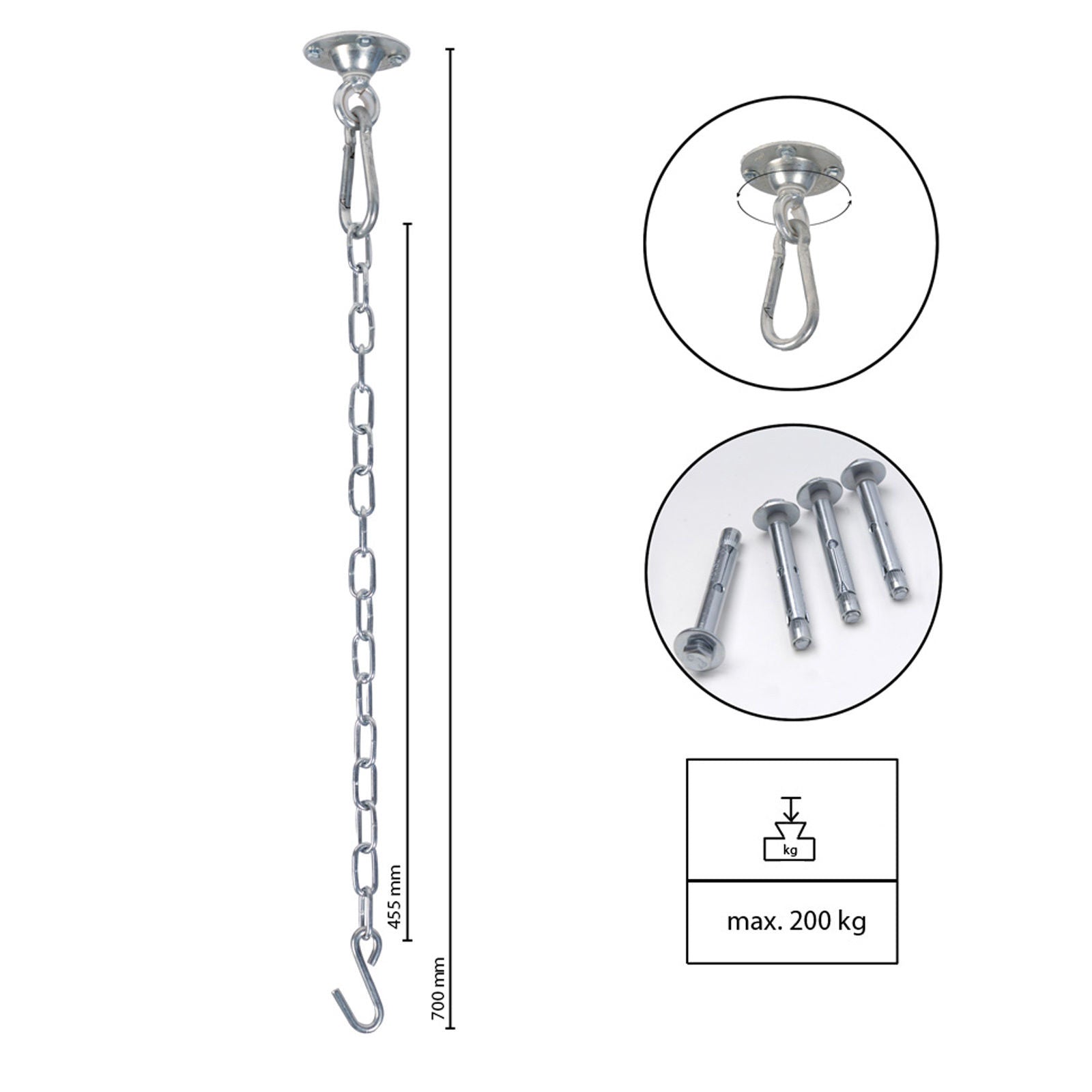 AMAZONAS Power Hook Ceiling Hook - Hanging Chair Suspension Hanging Seat Attachment