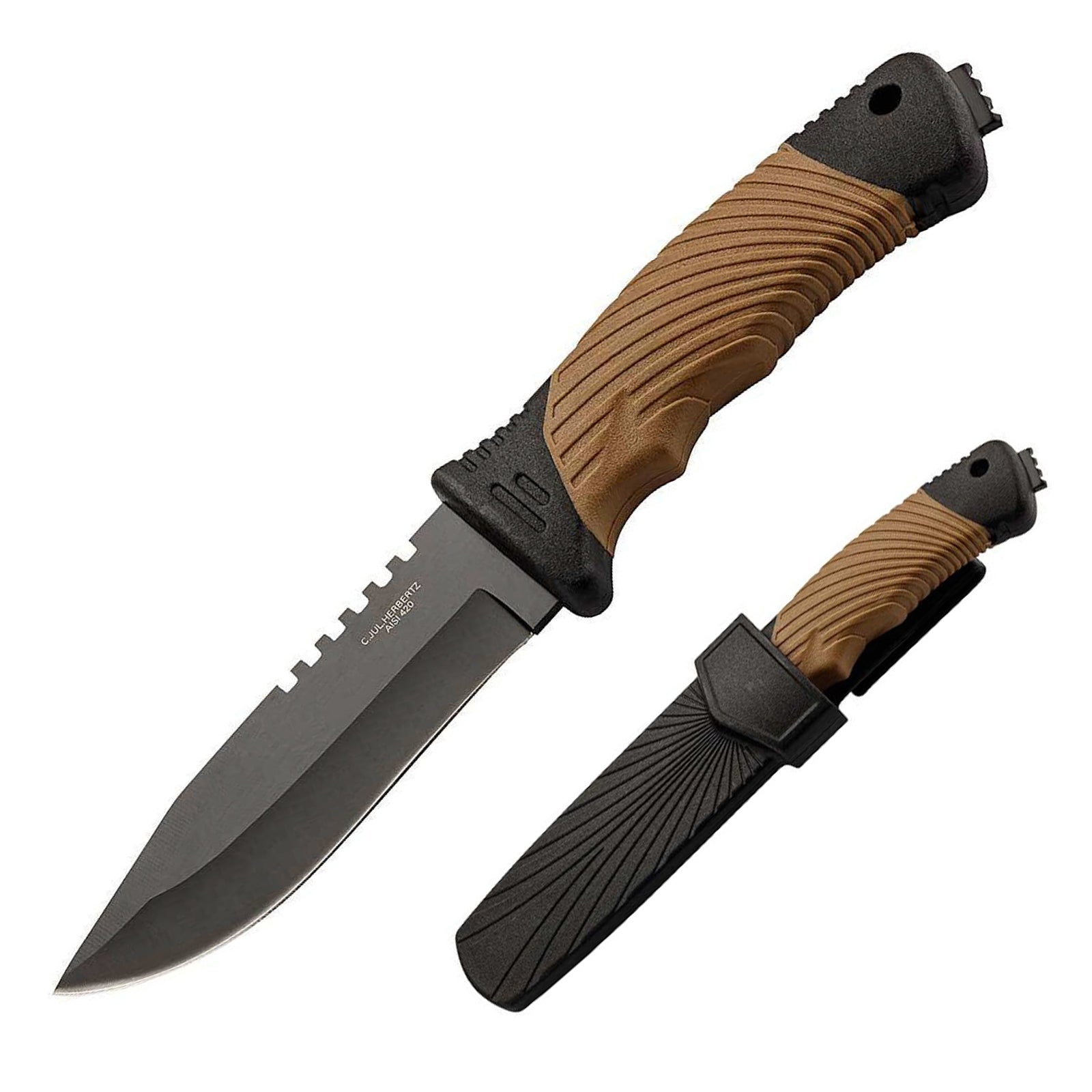 HERBERTZ Outdoormesser Gürtelmesser Arbeitsmesser Angelmesser Camping Messer