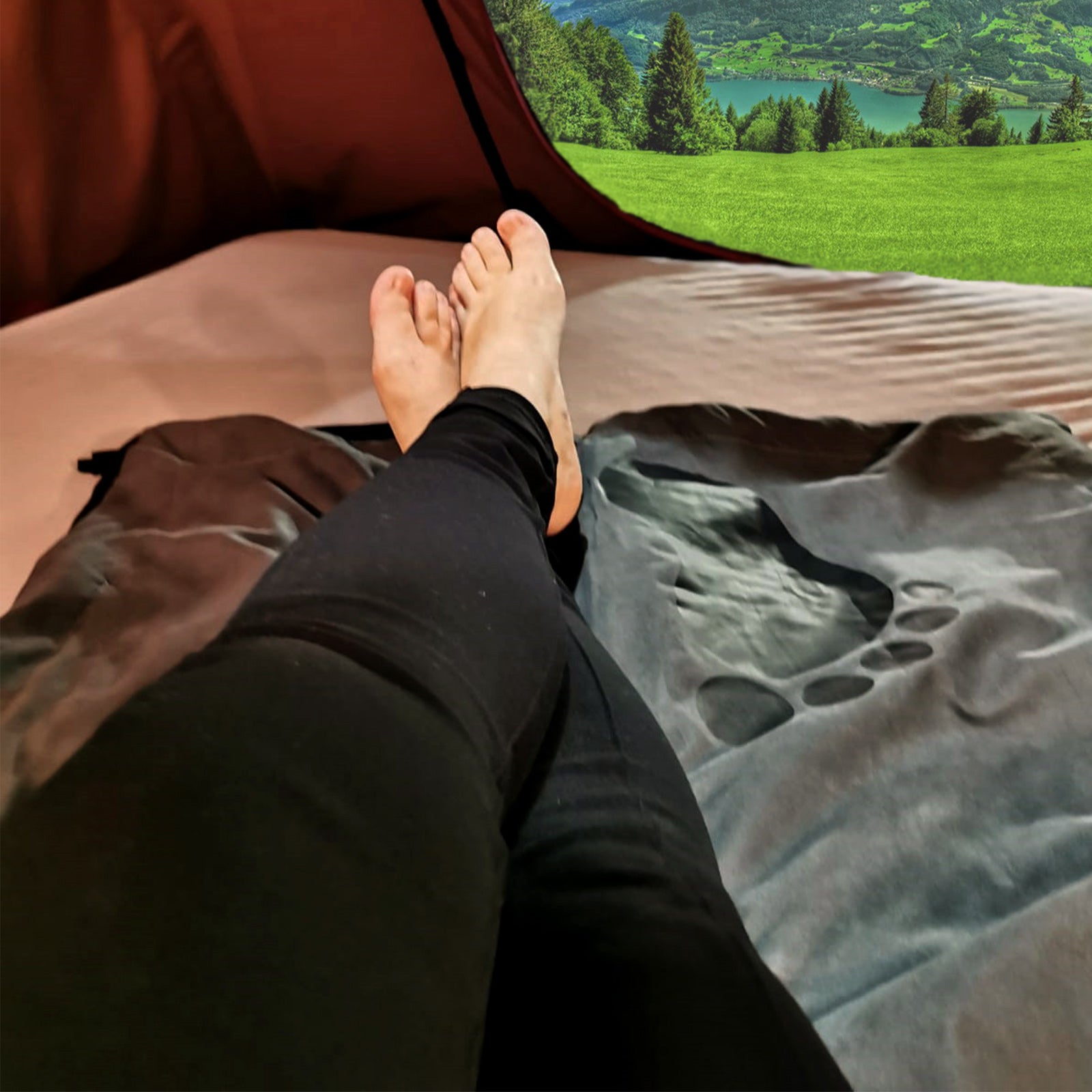 OUTCHAIR Camping Heizdecke Comforter XL Outdoor Decke Hunde Wärme Matte Akku