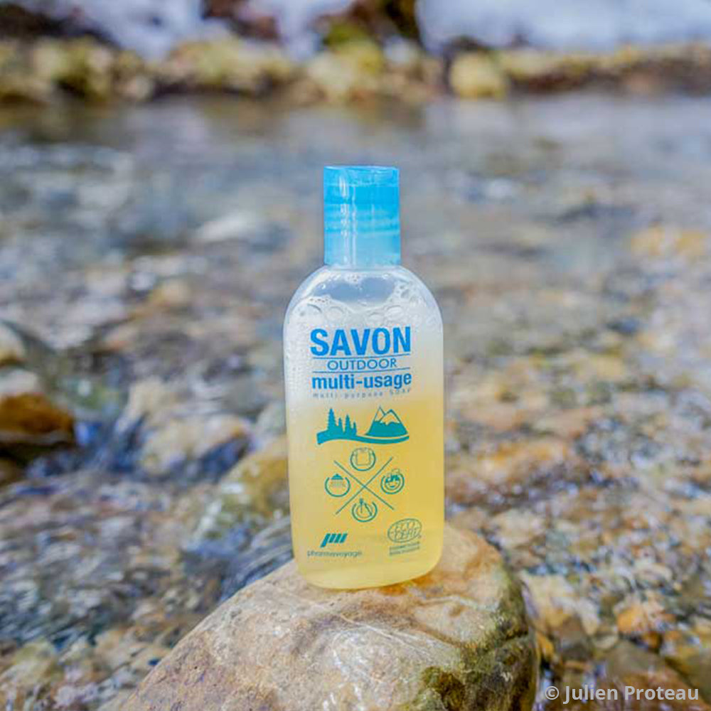 PHARMAVOYAGE Savon d'extérieur Mini Voyage Camping Liquide Bio Biodégradable