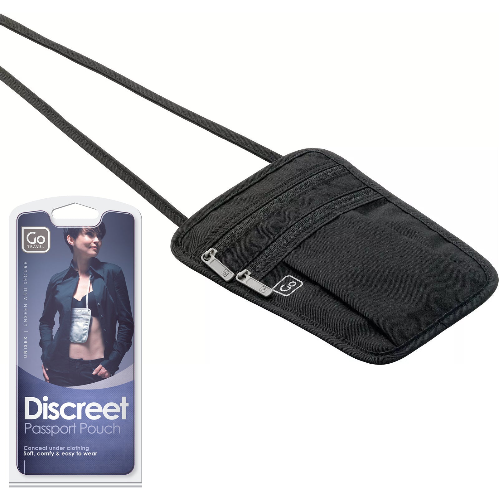 GO TRAVEL Passport Pouch -Brustbeutel -Brustsafe -Brusttasche - Reise Geldbörse