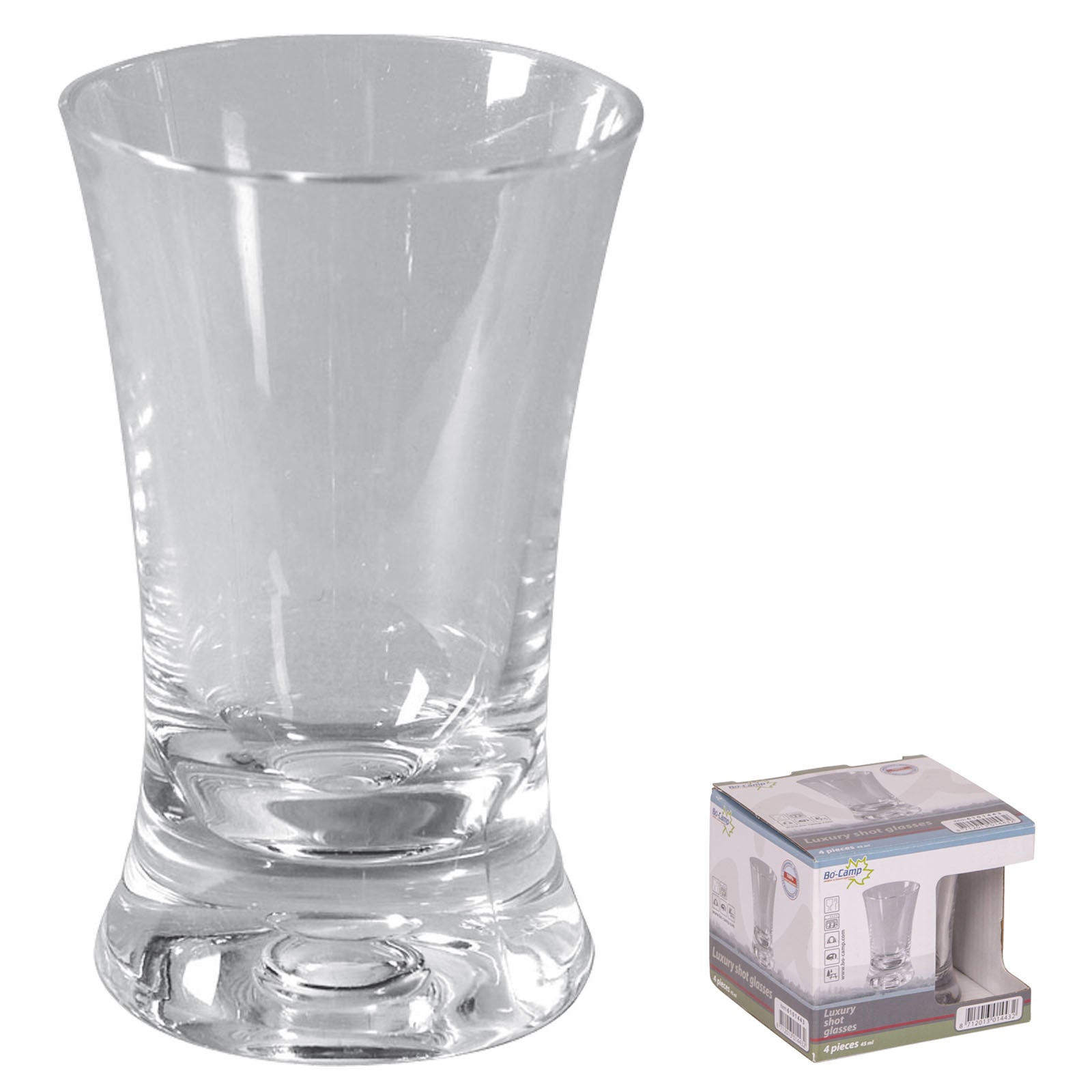 BO-CAMP Lot de 4 verres à schnaps camping shots courts verres à shot en plastique 45 ml
