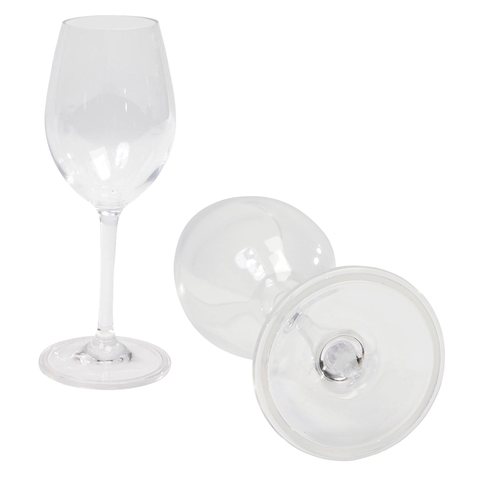 BO-CAMP White Wine Glasses Set of 2 - Polycarbonate Camping Glass - Dishwasher Safe