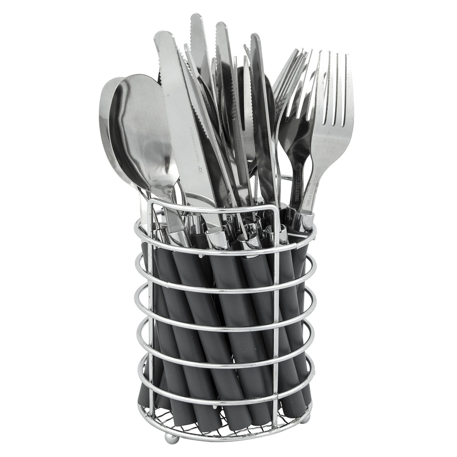 BO-CAMP stainless steel cutlery set 24-piece camping cutlery camping cutlery eating cutlery