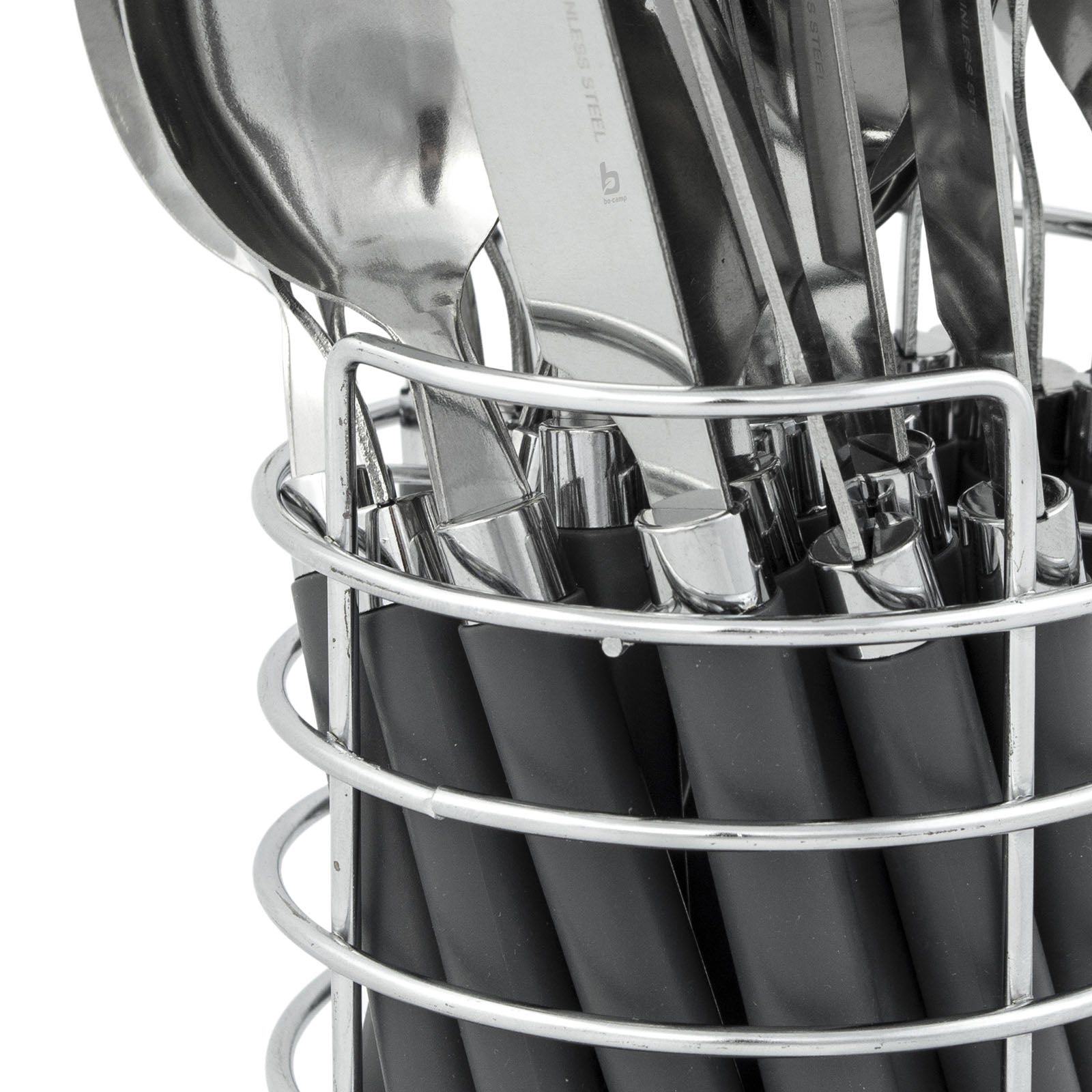 BO-CAMP Edelstahl Besteckset 24-teilig Campingbesteck Camping Besteck Essbesteck