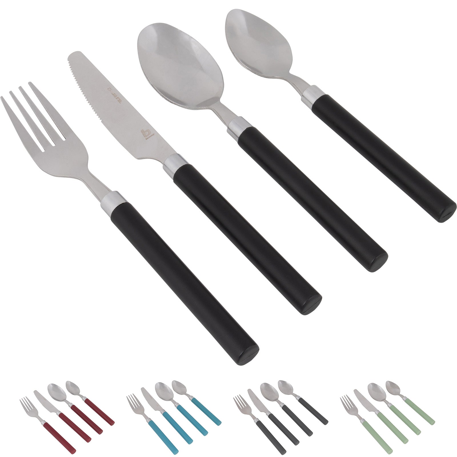 BO-CAMP Camping Besteckset Outdoor Reise Besteck Set Essbesteck Edelstahl 16tlg