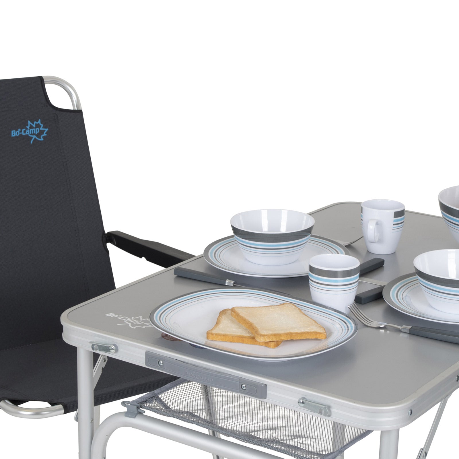 BO-CAMP Melamin Geschirr Set 16tlg - Camping Essgeschirr Reise Picknick Teller