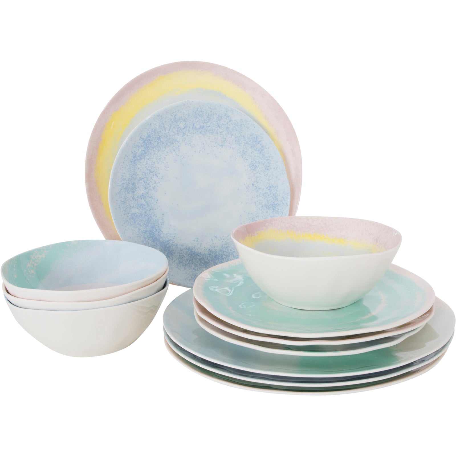 BO-CAMP Melamine Tableware Set Barfleur Camping Dinnerware Travel Picnic Plates