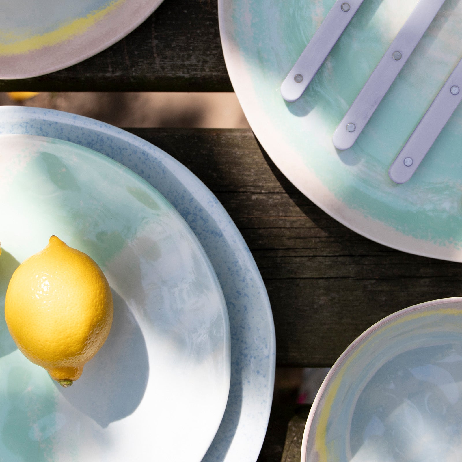 BO-CAMP Melamin Geschirr Set Barfleur Camping Essgeschirr Reise Picknick Teller