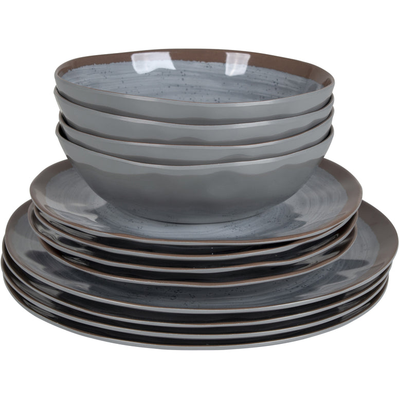 BO-CAMP Melamine Tableware Set Halo Camping Dinnerware Travel Picnic Plates