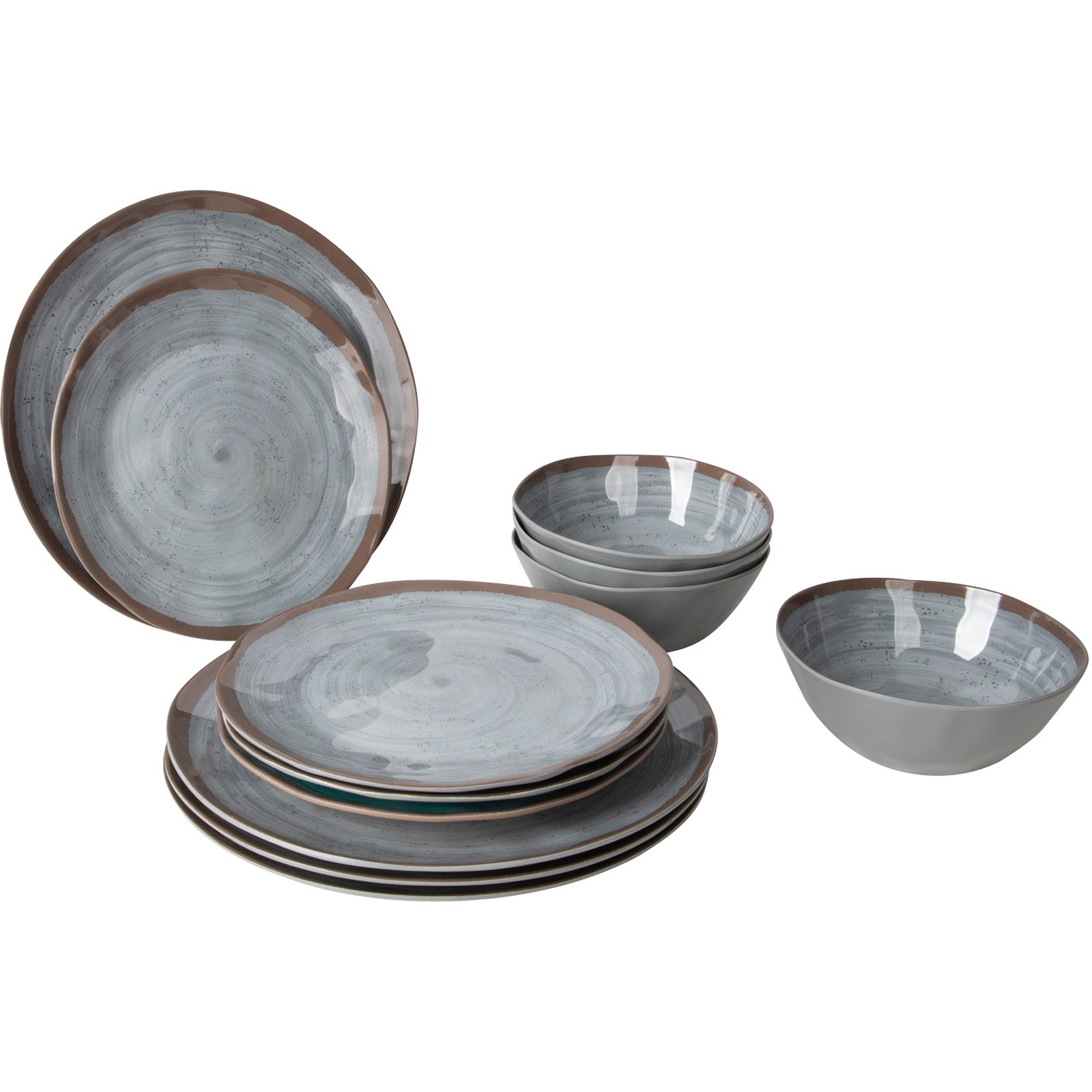Service de table en mélamine BO-CAMP Halo Camping Vaisselle Voyage Pique-nique Assiettes