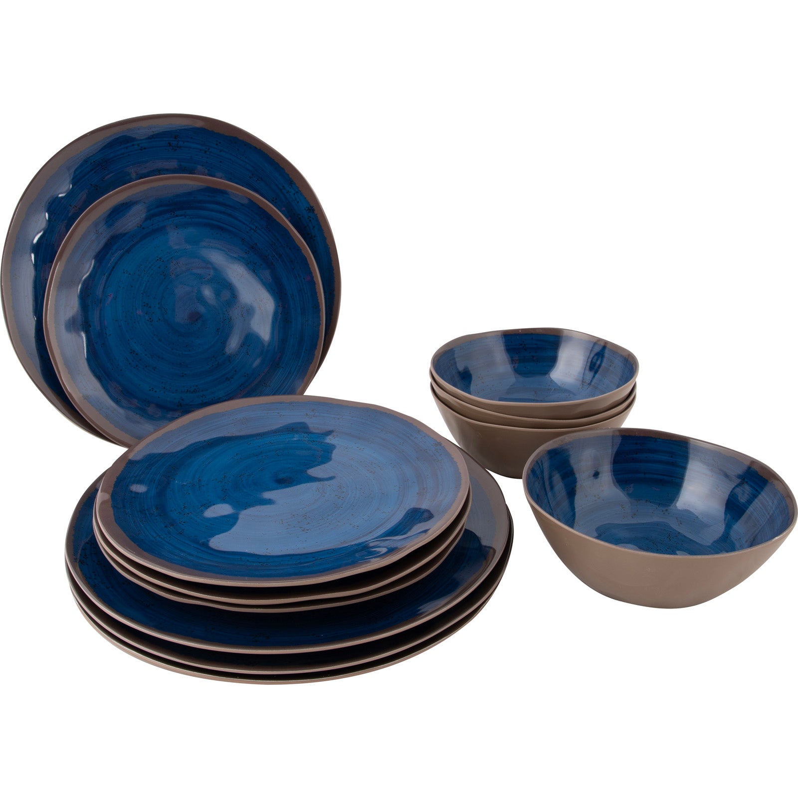 Service de table en mélamine BO-CAMP Halo Camping Vaisselle Voyage Pique-nique Assiettes