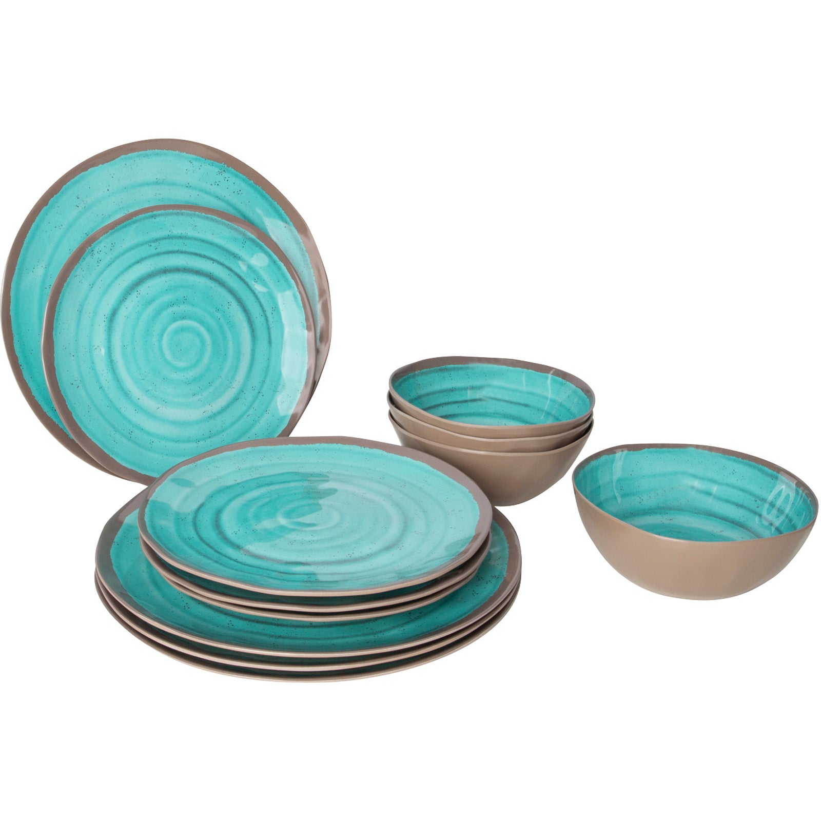BO-CAMP Melamine Tableware Set Halo Camping Dinnerware Travel Picnic Plates