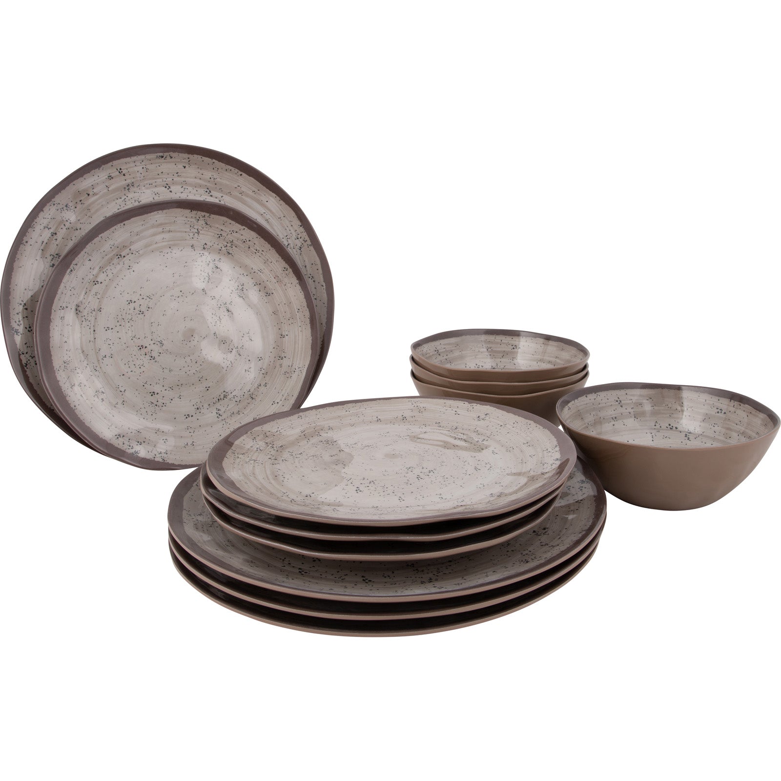 BO-CAMP Melamin Geschirr Set Halo Camping Essgeschirr Reise Picknick Teller