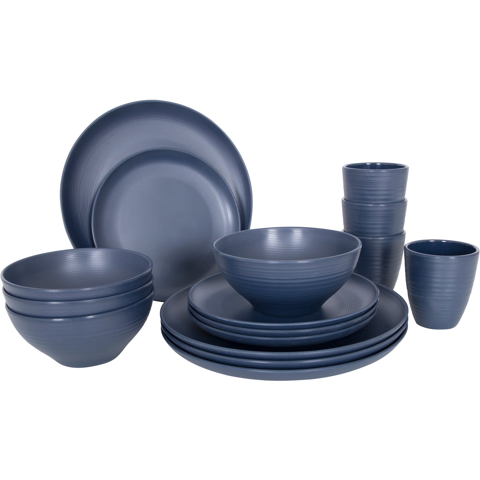 BO-CAMP Melamine Camping Tableware Set Orville Travel Dinnerware Plates Cups 16pcs
