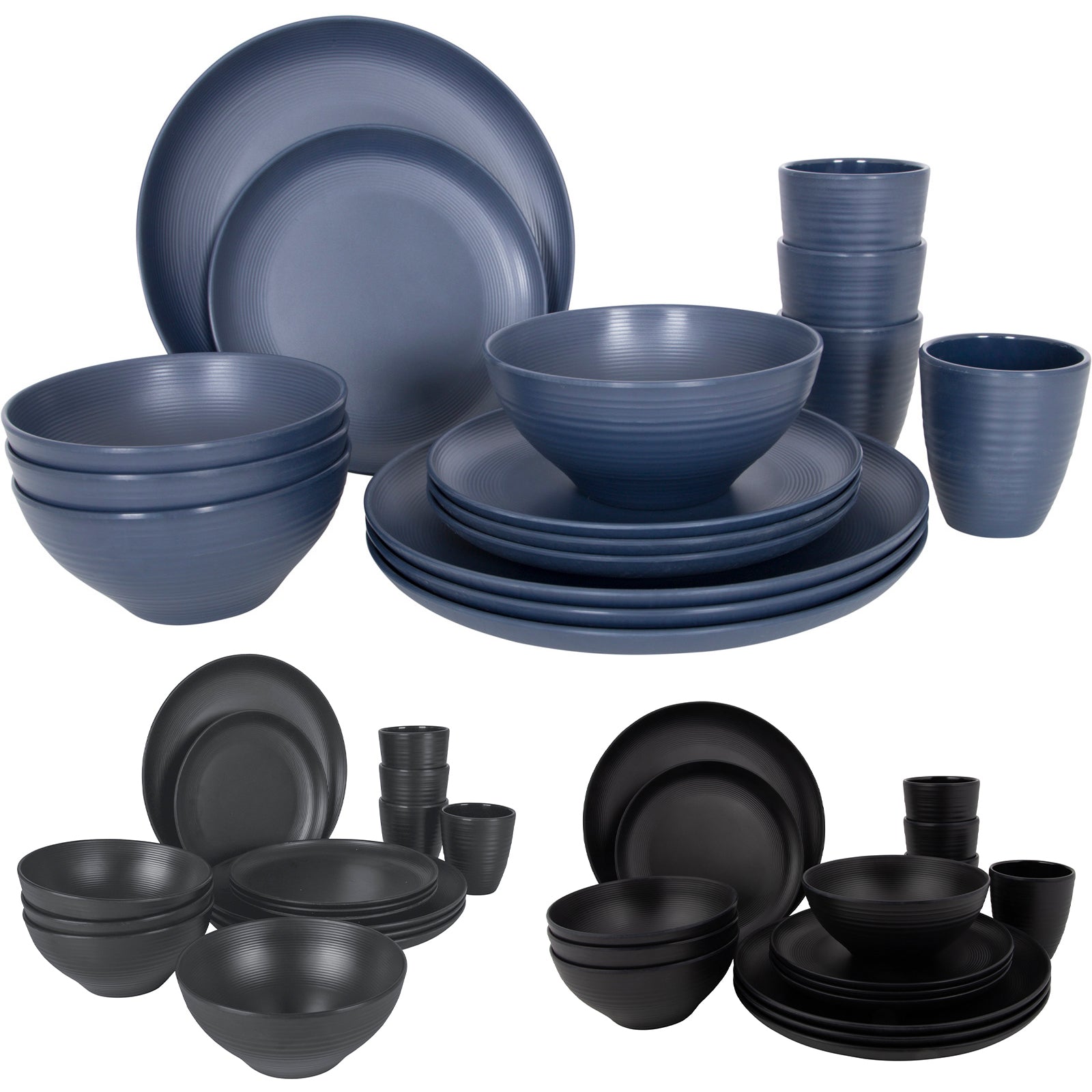 BO-CAMP Melamine Camping Tableware Set Orville Travel Dinnerware Plates Cups 16pcs