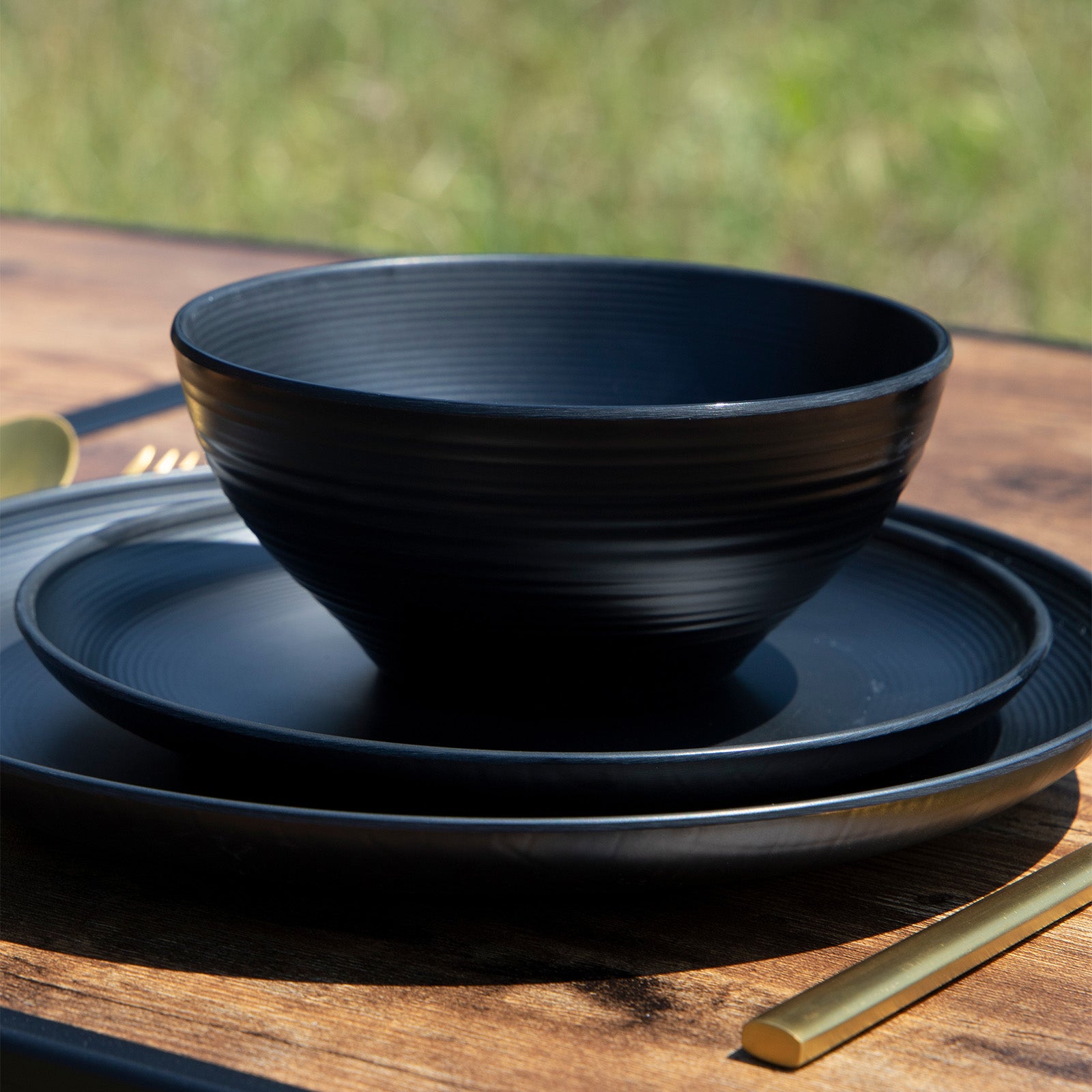 BO-CAMP Melamine Camping Tableware Set Orville Travel Dinnerware Plates Cups 16pcs