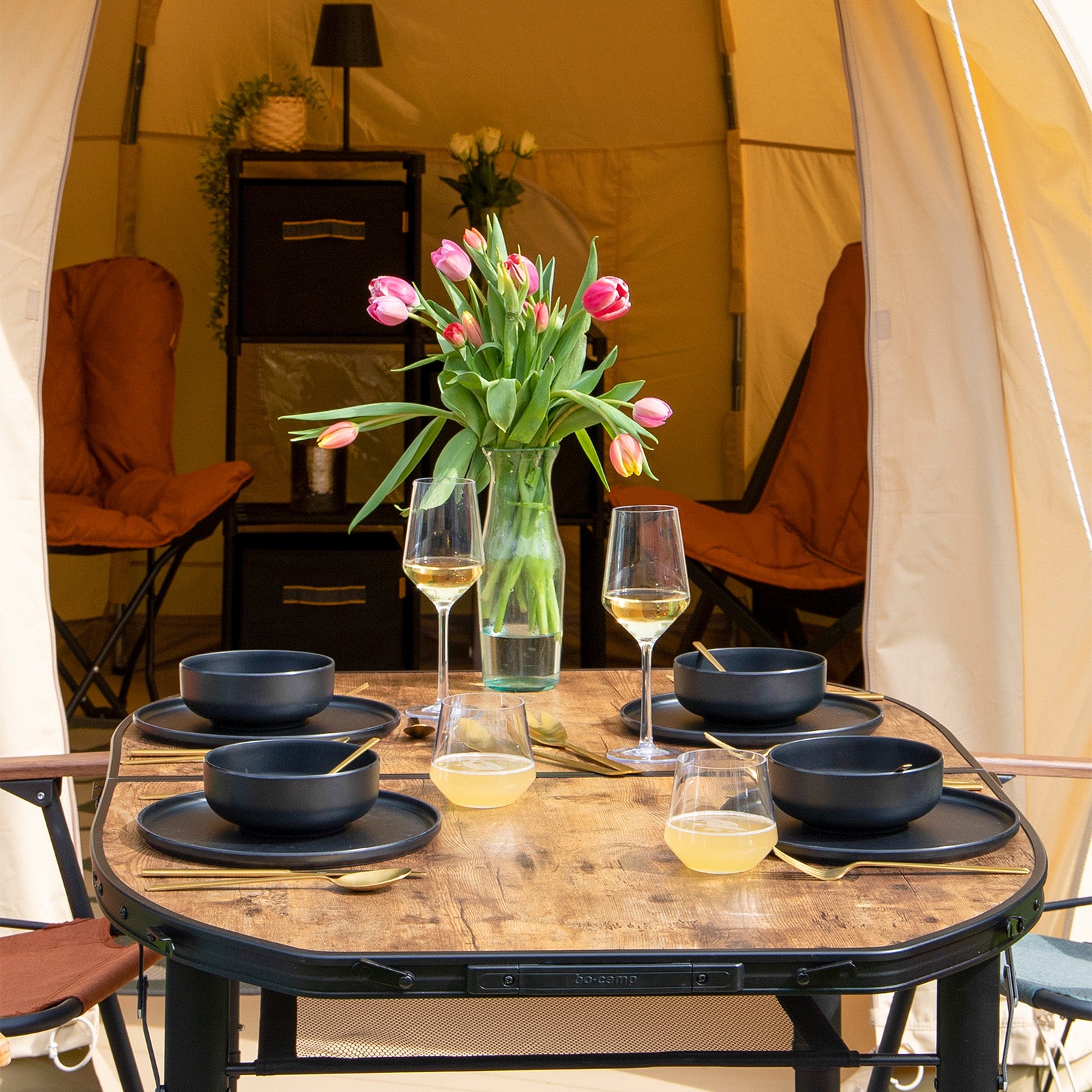 BO-CAMP Melamin Campinggeschirr Set Patom Reise Essgeschirr Teller Becher 16tlg