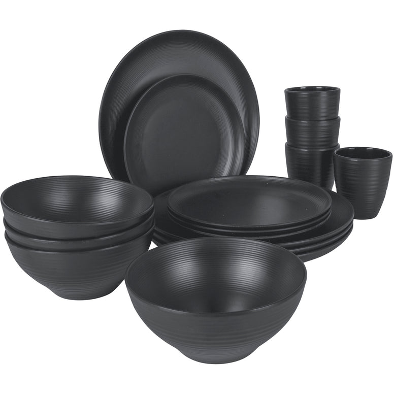BO-CAMP Melamine Camping Tableware Set Orville Travel Dinnerware Plates Cups 16pcs
