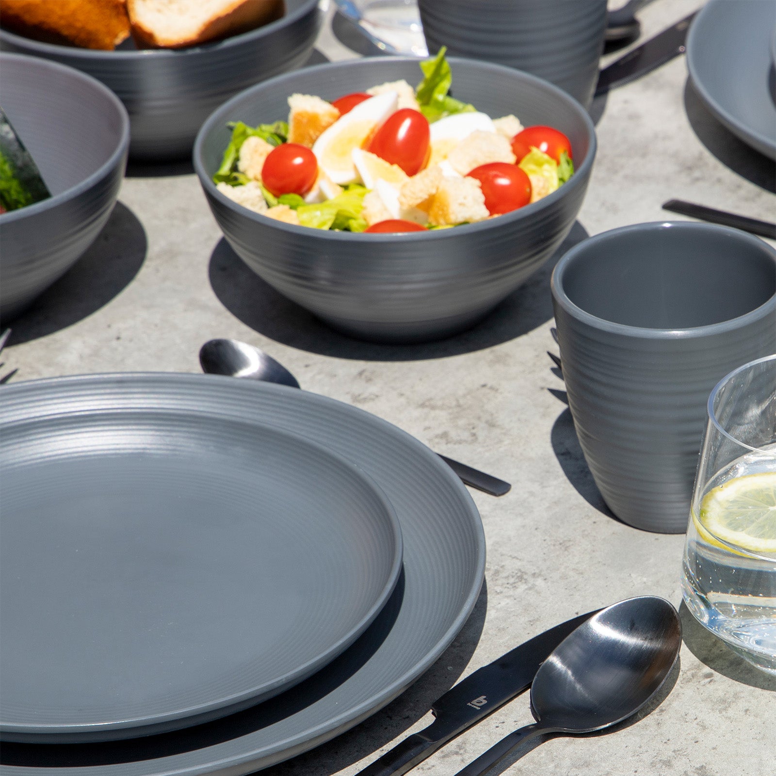 BO-CAMP Melamine Camping Tableware Set Orville Travel Dinnerware Plates Cups 16pcs