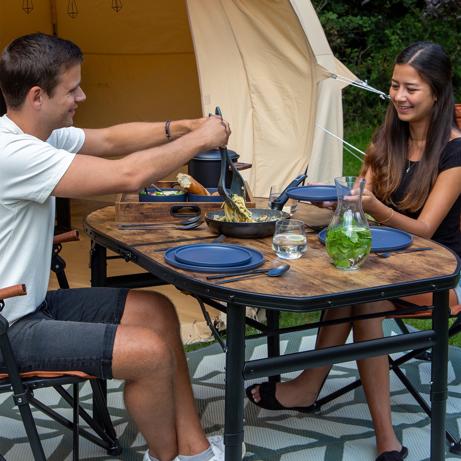 BO-CAMP Melamin Campinggeschirr Set Patom Reise Essgeschirr Teller Becher 16tlg