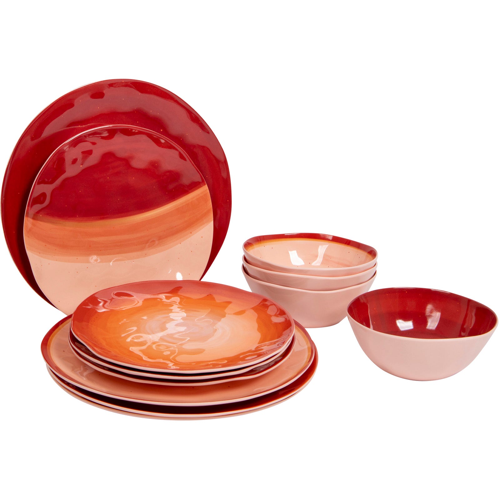 BO-CAMP Melamine Tableware Set Halo Camping Dinnerware Travel Picnic Plates
