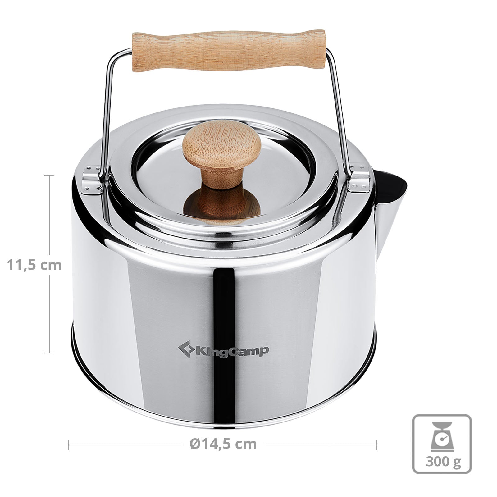 KINGCAMP Teekessel 1,2L Camping Kessel Teekanne Wasserkessel Tee Sieb Pot Stahl