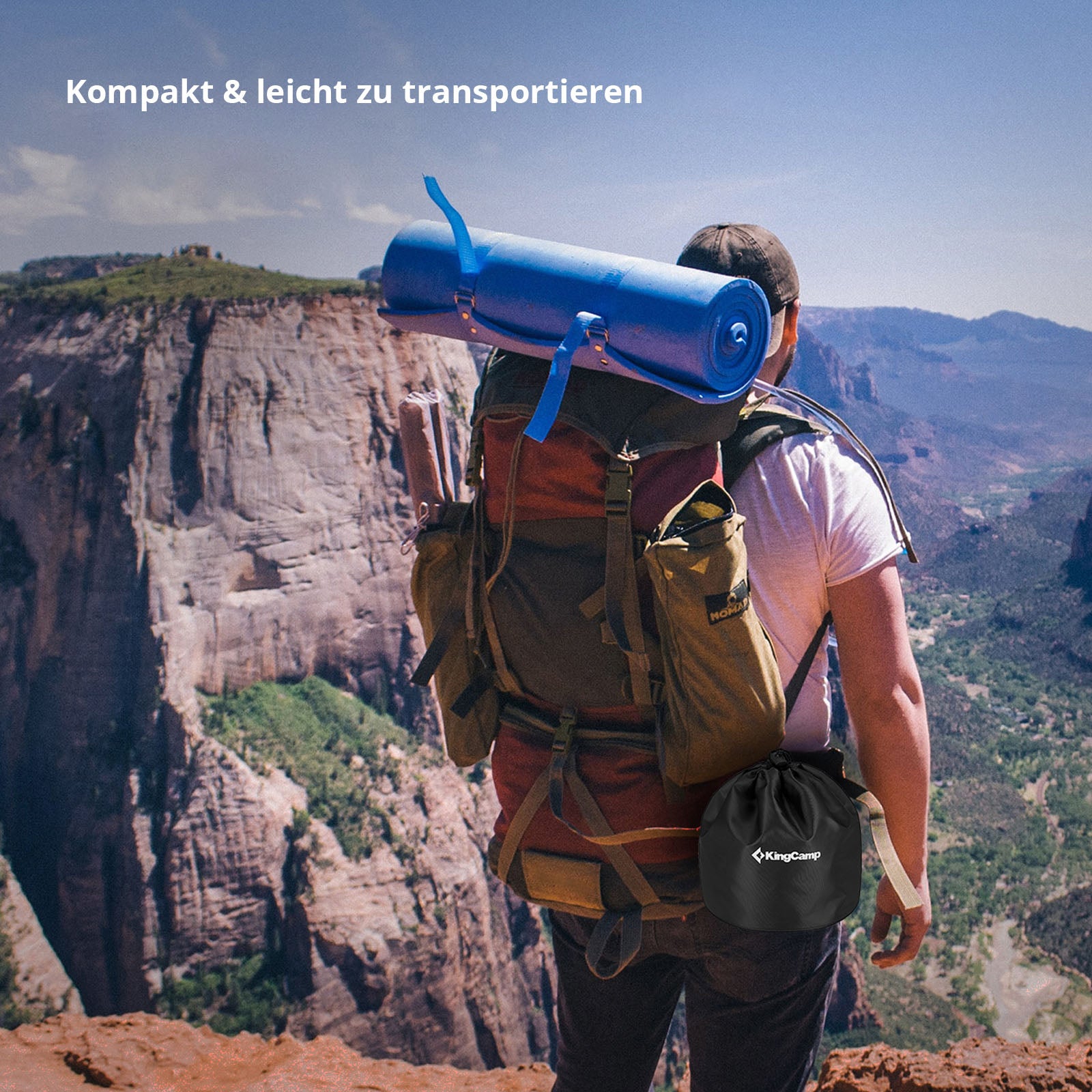 Bouilloire à thé KINGCAMP 1,2 L Bouilloire de camping Théière Bouilloire Passoire à thé Pot en acier