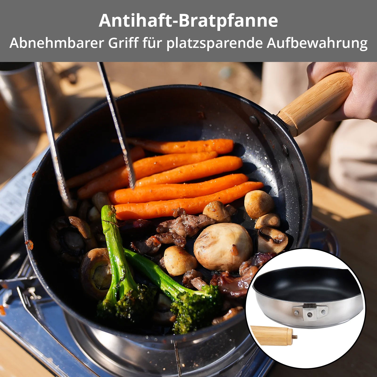 KINGCAMP Camping Kochset Basecamp I Outdoor Geschirr Set Topf Pfanne Edelstahl
