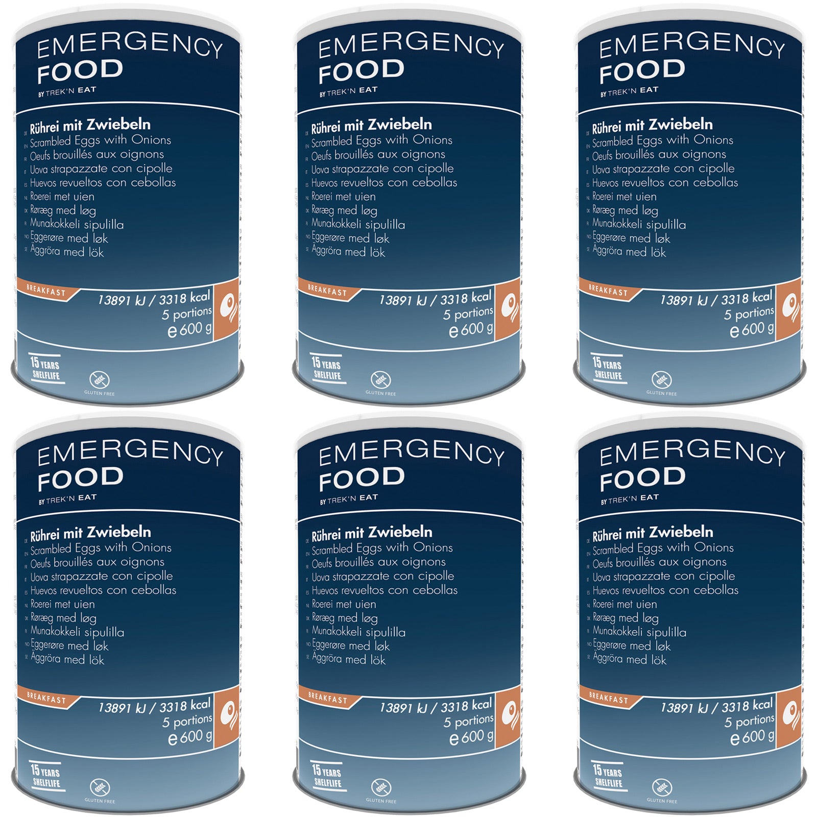 EMERGENCY FOOD 6 x Rührei Trekking Nahrung Outdoor Essen Ration Vegetarisch