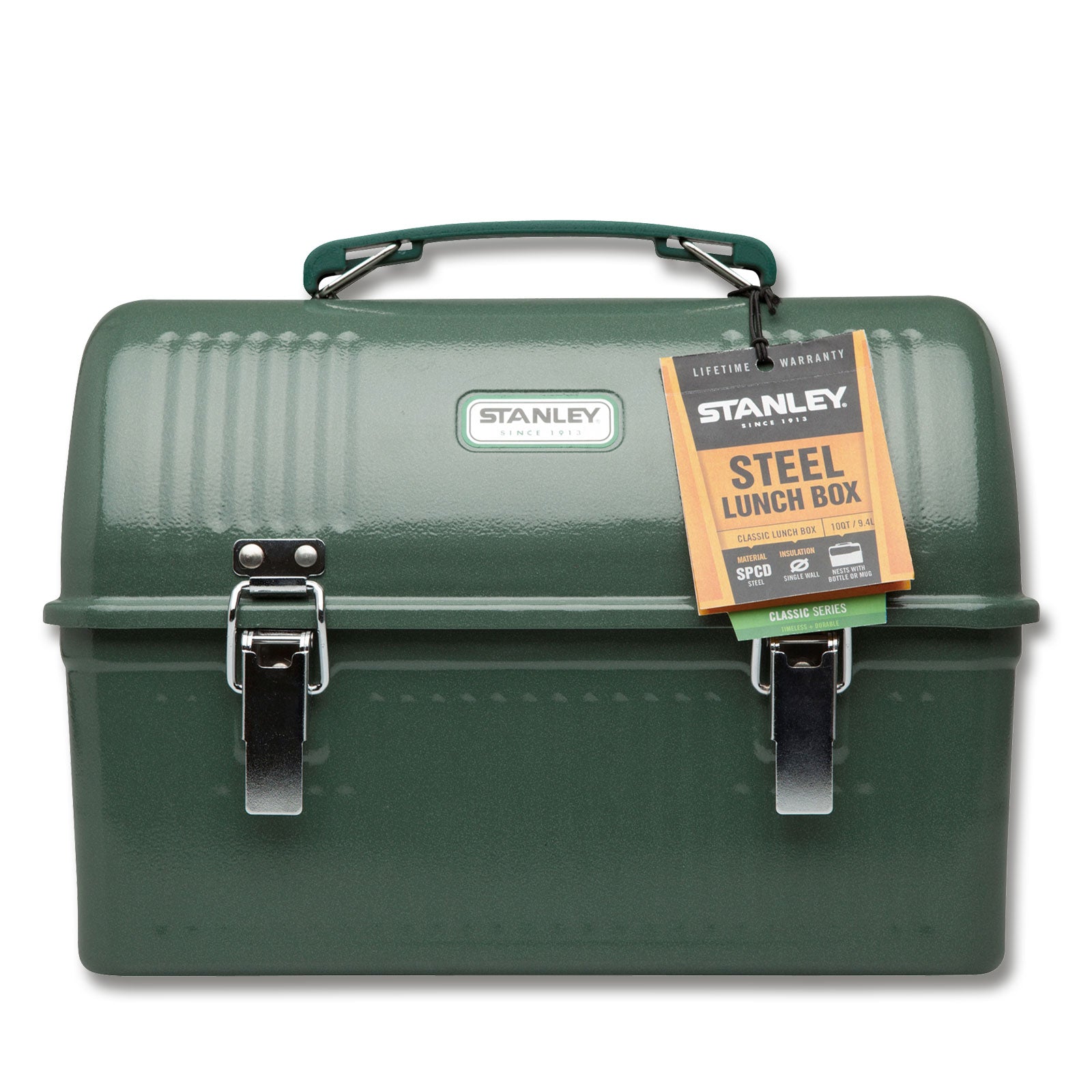 STANLEY Classic Lunch Box 9,4 Liter Hammertone Green Edelstahl Outdoor Brotdose