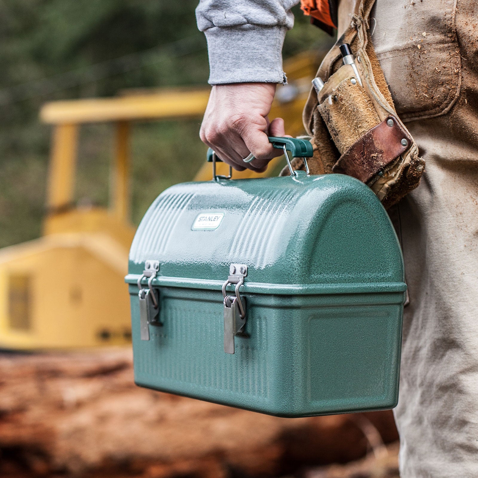 STANLEY Classic Lunch Box 9,4 Liter Hammertone Green Edelstahl Outdoor Brotdose