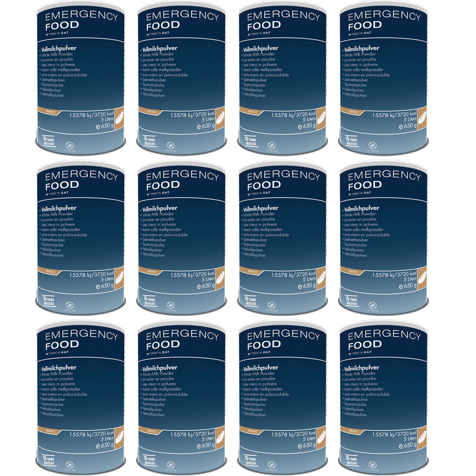 EMERGENCY FOOD 12 x Milchpulver Trekking Notfall Nahrung Not Essen Vegetarisch