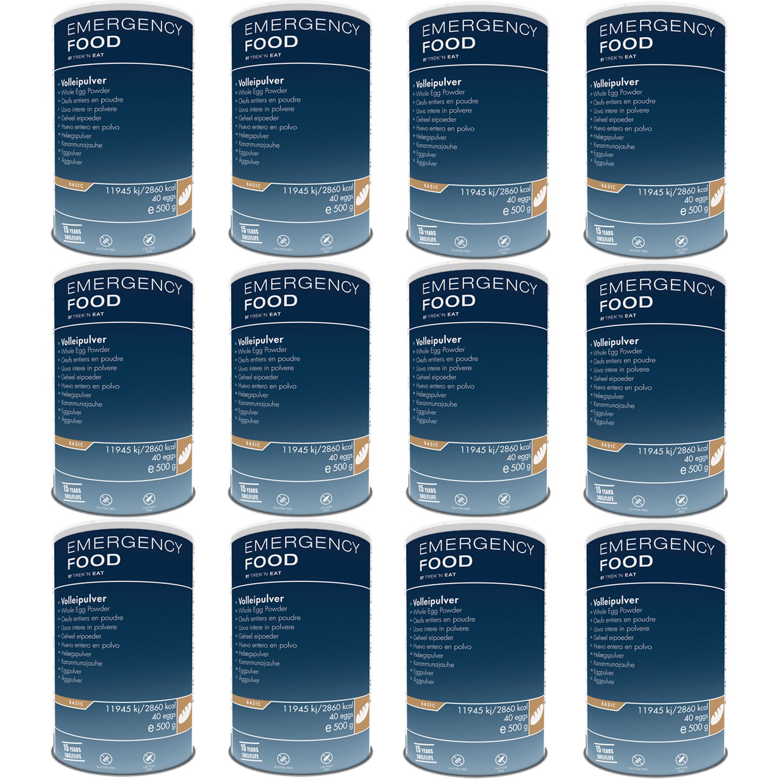 EMERGENCY FOOD 12 x Volleipulver Trekking Notfall Nahrung Not Essen Vegetarisch