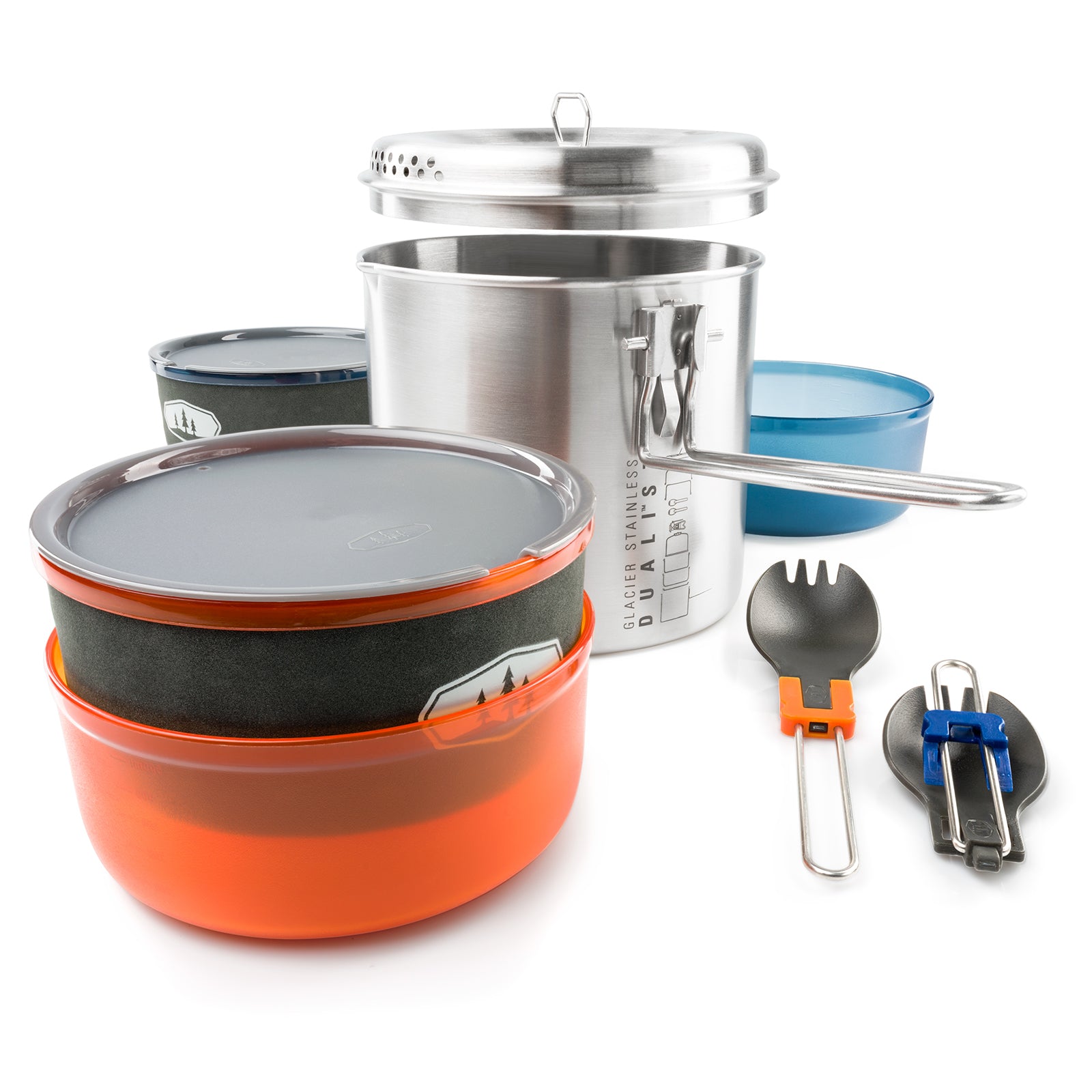 GSI Camping Cookware Set Glacier Dualist II Trekking Pot Stackable 11-piece