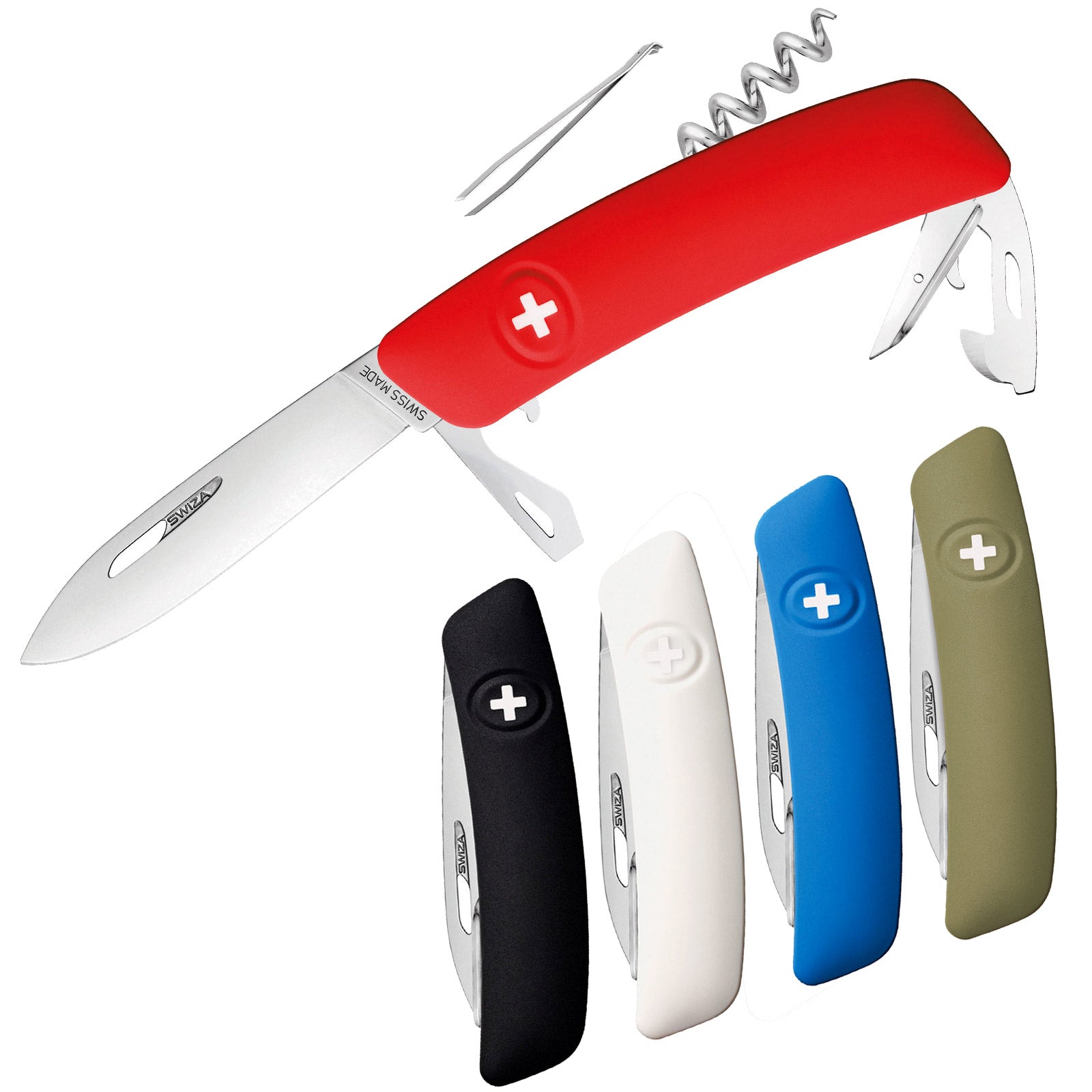 Couteau suisse SWIZA D03 - Couteau de poche pliant 5 couleurs 11 fonctions