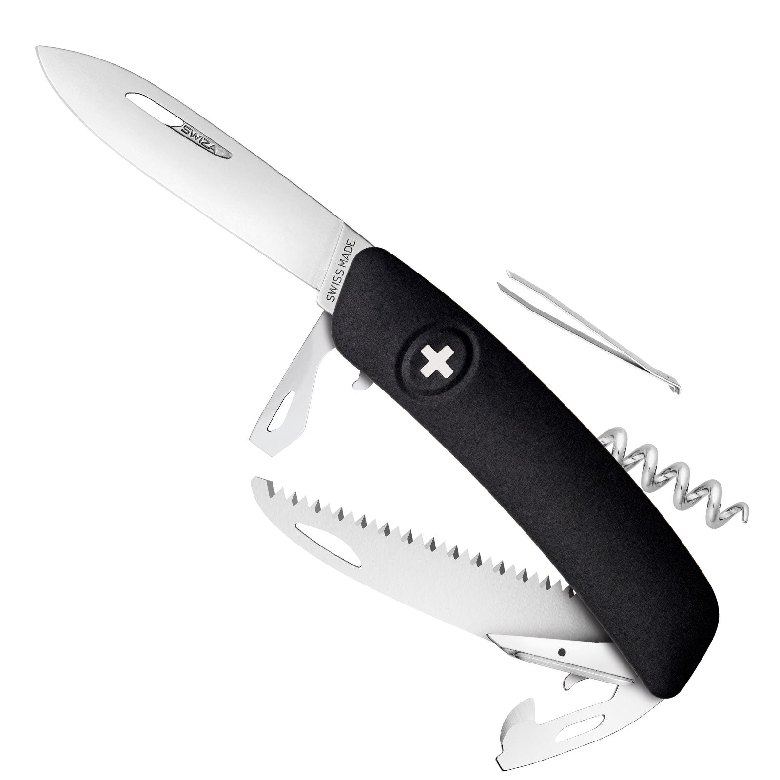 Couteau suisse SWIZA D05/C05, couteau de poche, 4 couleurs, couteau pliant, 12 fonctions