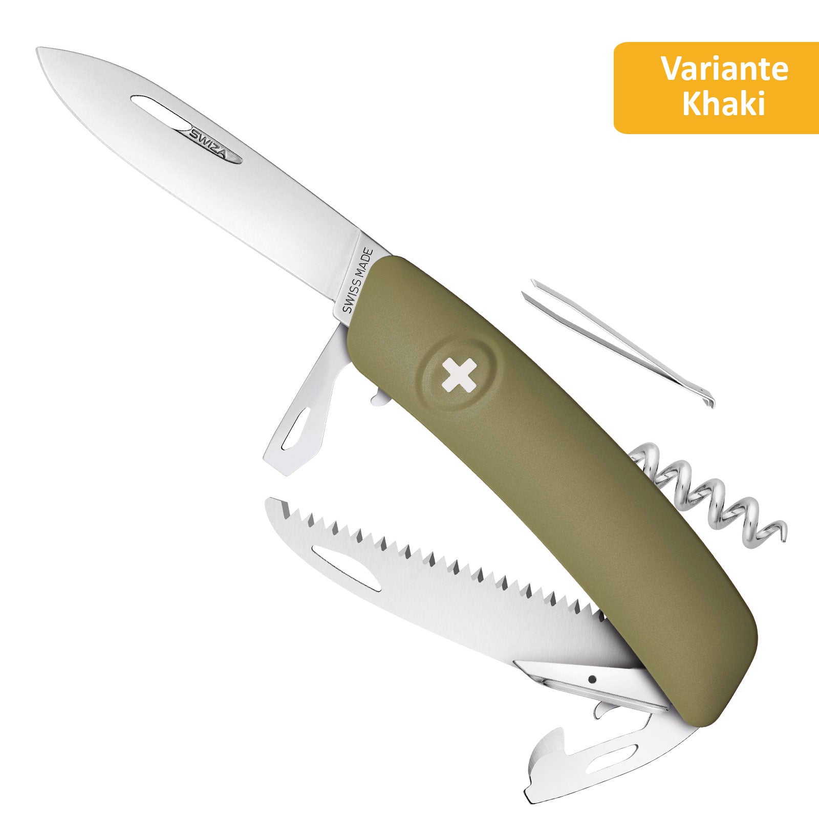 Couteau suisse SWIZA D05/C05, couteau de poche, 4 couleurs, couteau pliant, 12 fonctions